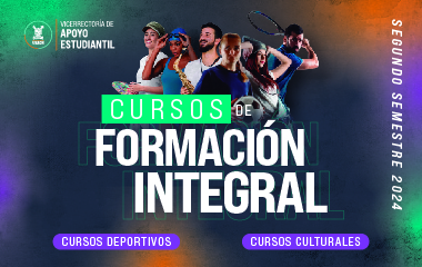 Cursos de Formación integral segundo semestre 2024, haz click aquí para tener la información sobre los cursos deportivos y culturales.