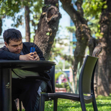 Foto de estudiantes en el campus.