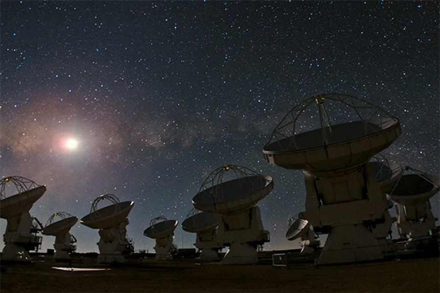 Radio telescopes in northern Chile.