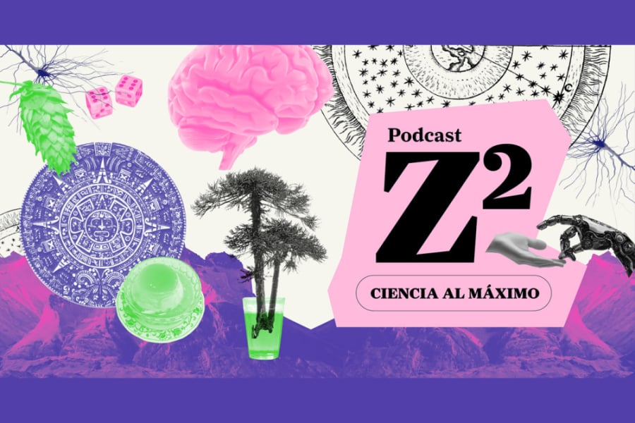 En la imagen aparece el afiche del nuevo podcast Usach " Z² Ciencia al Máximo"